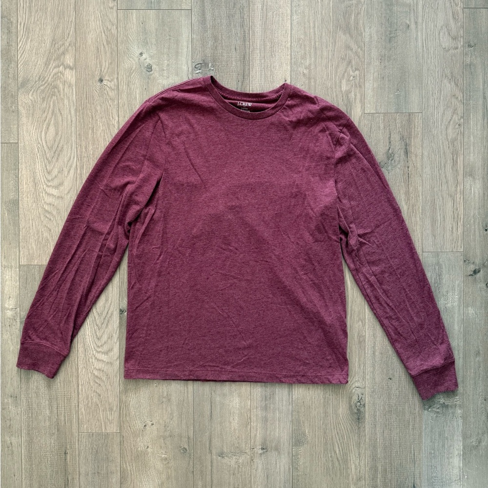 J. Crew Maroon Crew Neck Long Sleeve Shirt